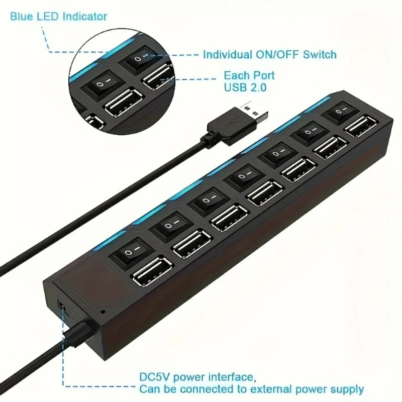 Hub USB 2.0 4/7 portowy zasila – Laptop Accessories Productivity recenzja i cena